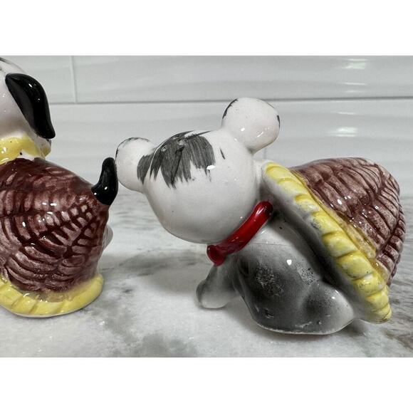Vintage Japan Rare Dogs In Basket Salt Pepper Shaker Set Kitschy - Picture 5 of 8